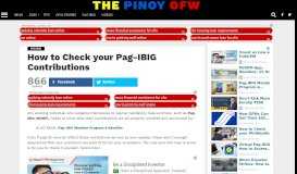 
							         How to Check your Pag-IBIG Contributions | The Pinoy OFW								  
							    