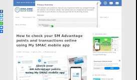 
							         How to check your SM Advantage points and transactions online								  
							    