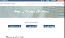 
							         How to Choose a Provider | Vancouver Clinic								  
							    