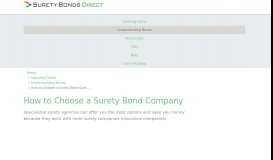 
							         How to Choose a Surety Bond Company - Surety Bonds Direct								  
							    