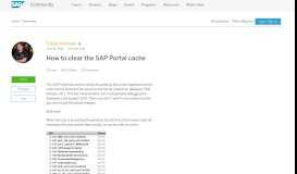 
							         How to clear the SAP Portal cache | SAP Blogs								  
							    