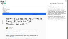 
							         How to Combine Your Wells Fargo Points to Get Maximum Value								  
							    