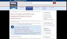 
							         How to Comply with NHSC Loan Repayment Program Service ... - HRSA								  
							    