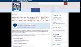 
							         How to Comply with Students to Service Loan ... - NHSC - HRSA								  
							    