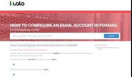 
							         How to configure an email account in FoxMail - Kualo Limited								  
							    