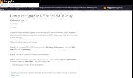 
							         How to configure an Office 365 SMTP Relay Connector - HappyFox ...								  
							    