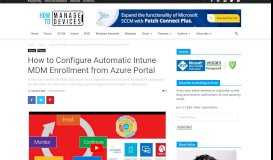 
							         How to Configure Automatic Intune MDM Enrollment from Azure Portal								  
							    
