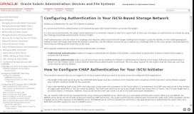 
							         How to Configure CHAP Authentication for Your iSCSI ... - Oracle Docs								  
							    