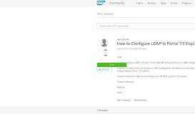 
							         How to Configure LDAP in Portal 7.3 Ehp1 - SAP Archive								  
							    