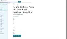 
							         How to Configure Portal URL Alias in SAP NetWeaver Portal 7.01 ...								  
							    