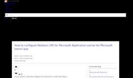 
							         How to configure Redirect URI for Microsoft Application portal for ...								  
							    