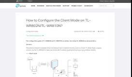 
							         How to Configure the Client Mode on TL-WR802N/TL ...								  
							    