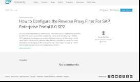 
							         How to Configure the Reverse Proxy Filter For SAP Enterprise Portal ...								  
							    