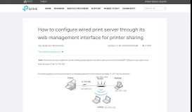 
							         How to configure wired print server through its web ... - TP-Link								  
							    