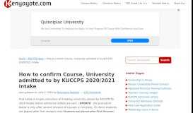 
							         How to confirm Course and University admitted to by KUCCPS, for ...								  
							    