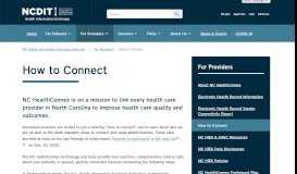
							         How to Connect | NC Health Information Exchange Authority								  
							    