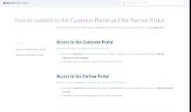 
							         How to connect to the Customer Portal and the Partner Portal								  
							    
