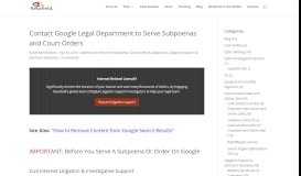 
							         How to Contact Google Legal Department to Serve Subpoenas ...								  
							    