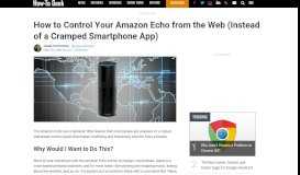 
							         How to Control Your Amazon Echo from the Web (Instead of a ...								  
							    