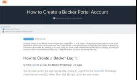 
							         How to Create a Backer Portal Account - Crowd Ox Help Docs								  
							    