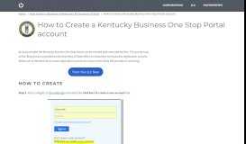 
							         How to Create a Kentucky Business One Stop Portal account |								  
							    