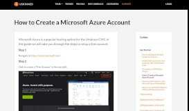 
							         How to create a Microsoft Azure Account for Umbraco - uSkinned								  
							    