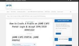 
							         How to Create A Profile on JAMB CAPS Portal- Login & Accept 2019 ...								  
							    