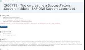 
							         How to create a successful SuccessFactors ... - Support.sap.com								  
							    