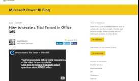 
							         How to create a Trial Tenant in Office 365 | Microsoft Power BI Blog ...								  
							    