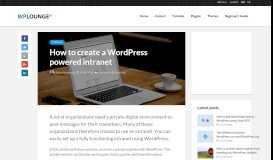
							         How to create a WordPress powered intranet (or extranet) - WPLounge								  
							    