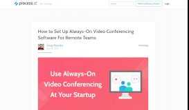 
							         How to Create an Always-On Video Conferencing Portal for your ...								  
							    