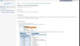 
							         How to create Portal Role - Supplier Relationship ... - SCN Wiki - SAP								  
							    