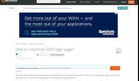 
							         How to customise ADFS login page? - Spiceworks Community								  
							    