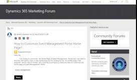 
							         How to Customize Event Management Portal Home Page? - Dynamics ...								  
							    