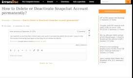 
							         How to Delete or Deactivate Snapchat Account Permanently - ErrorsDoc								  
							    