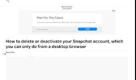
							         How to delete or deactivate your Snapchat account in 3 steps ...								  
							    