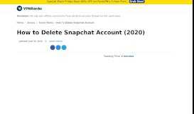 
							         How to Delete Snapchat Account? Forever - VPNRanks.com								  
							    