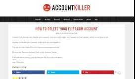 
							         How to delete your Flirt.com account - ACCOUNTKILLER.COM								  
							    