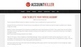 
							         How to delete your Yatedo account - ACCOUNTKILLER.COM								  
							    