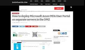 
							         How to deploy Microsoft Azure MFA User Portal on separate servers in ...								  
							    