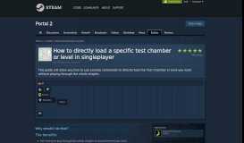 
							         How to directly load a specific test chamber or ... - Steam Community								  
							    
