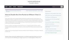 
							         How to Disable the View Portal on VMware View 5.1 – myvirtualcloud ...								  
							    