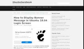 
							         How to Display Banner Message in Ubuntu 18.04 Login Screen								  
							    