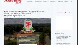 
							         How to download Egerton University Kuccps admission letter 2019 ...								  
							    