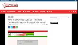
							         How to download KCSE 2017 Results Online and Analysis through ...								  
							    