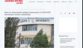 
							         How to download Laikipia University-LU KUCCPS Admission letters ...								  
							    