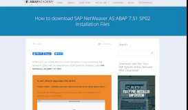 
							         How to download SAP NetWeaver AS ABAP 7.51 SP02 Installation Files								  
							    
