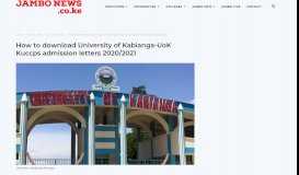 
							         How to download University of Kabianga-UoK Kuccps admission ...								  
							    