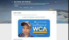 
							         HOW TO EARN - wca travel and tours inc.								  
							    