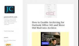 
							         How to Enable Archiving for Outlook Office 365 and Move Old Mail into ...								  
							    